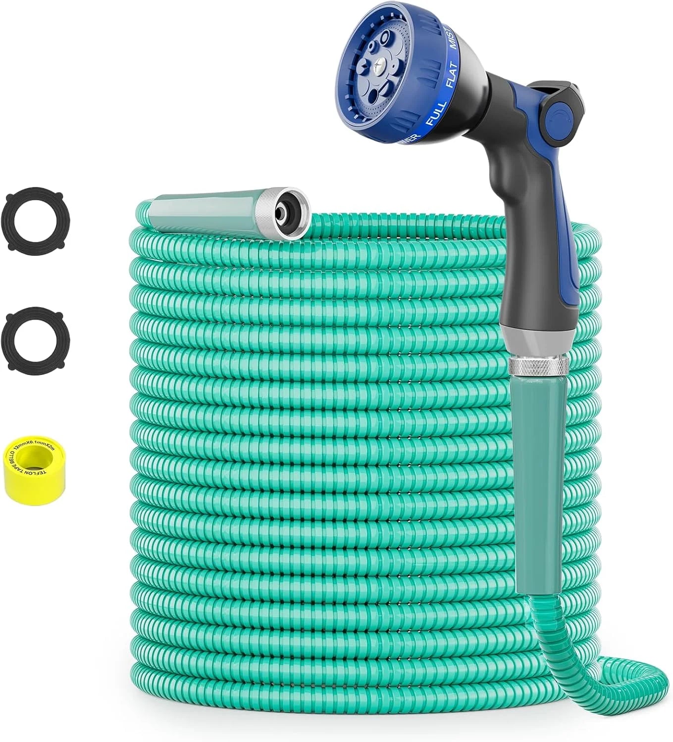New Arrivals 100ft 304 Stainless Steel Garden Hose Metal, Heavy Duty Water Pipe with Nozzles for Yard - Image 6