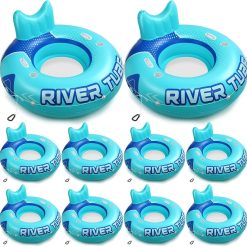 Glimin 2 Pcs Green Blue 53 Heavy Duty River Tube Float Inflatable Pool Floating Tube for Adult Large River Raft Water bifanuoyard