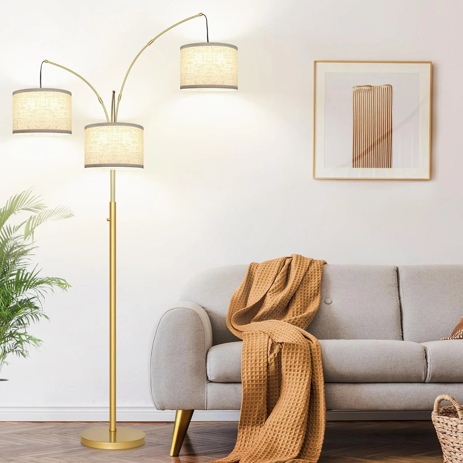 Nintiue 80-in 3-Light Dimmable Arc Floor Lamp, 3000LM bifanuoyard - Image 10