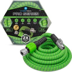 HydroTech Pro Series 100 ft Max Flow Garden Hose, 3/4 in Diameter, Patented Force Control Technology delivers 2x max bifanuoyard