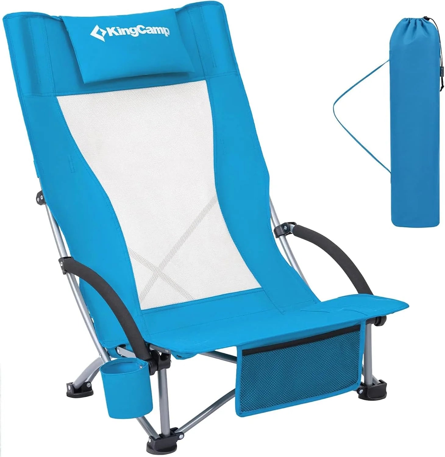 KingCamp Low Beach Chairs 2 Pack, Folding Portable Chair for Adults lightweight Extra Wide Ergonomic High Back Seat bifanuoyard - Image 9