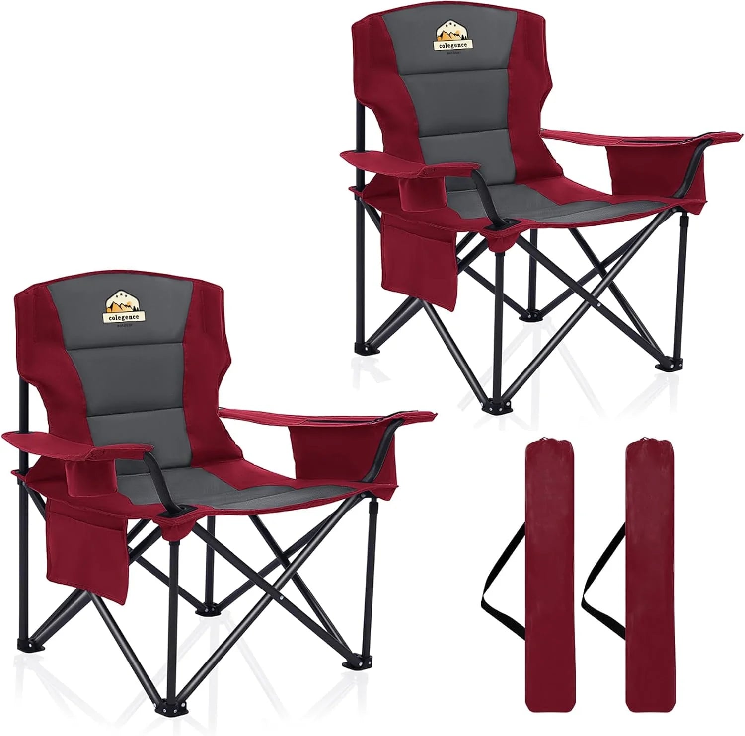 New Arrivals Oversized Heavy Duty Camping Chairs 2 Pack, 450 LBS Support Extra Wide Folding Portable Outdoor Chair - Image 13