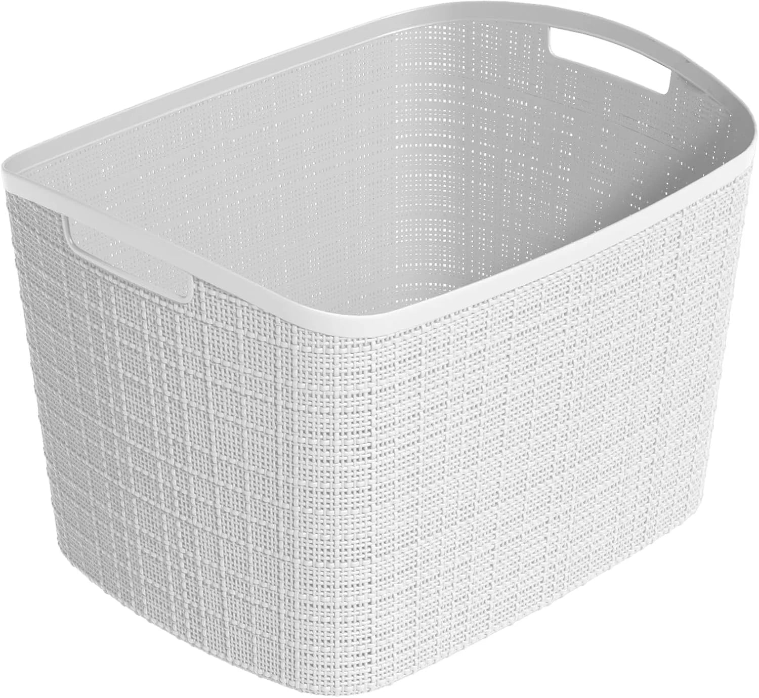 Curver Set of 4 Large Cube 17L Jute Decorative Plastic Organization and Storage Baskets, Perfect Bins for Home bifanuoyard - Image 16