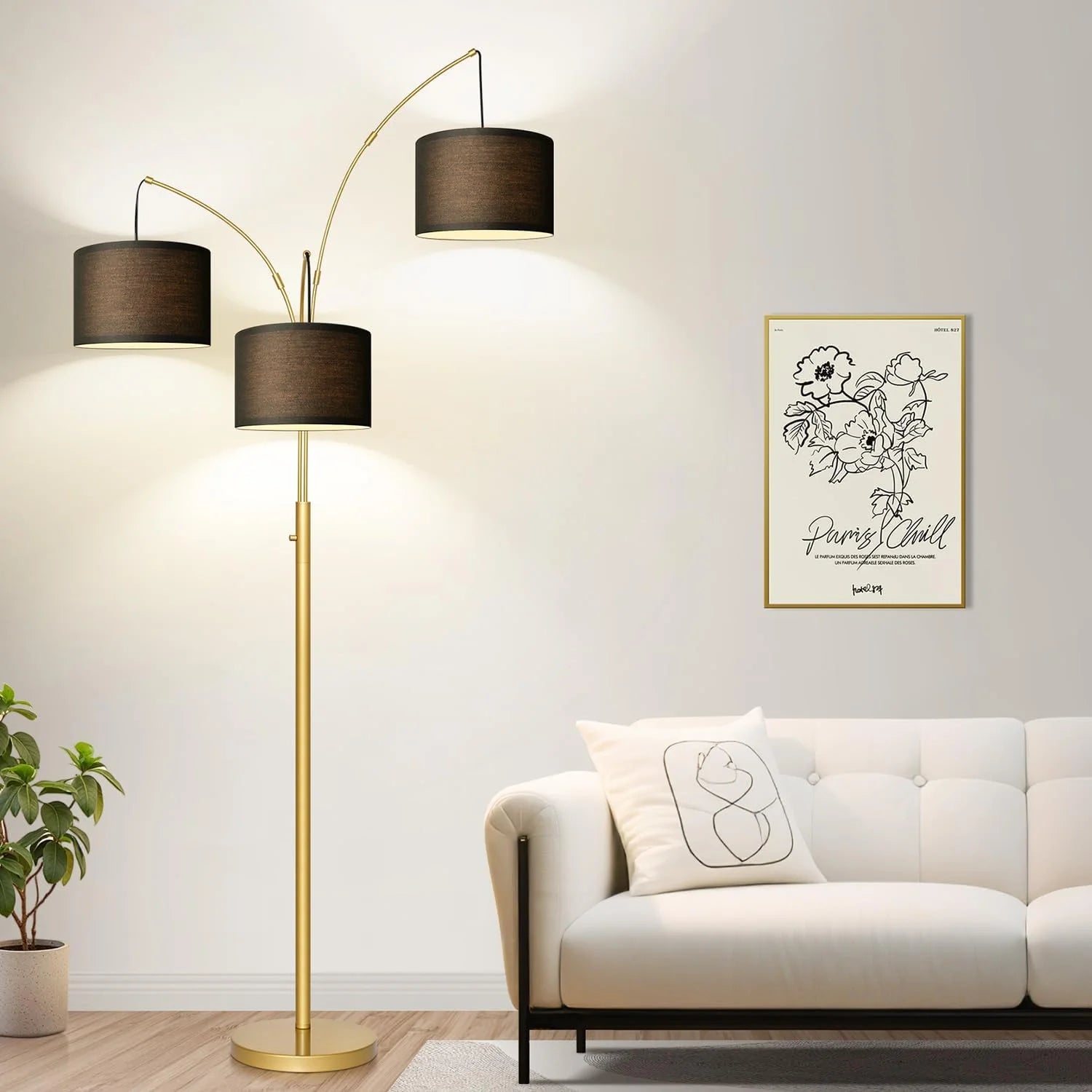 Nintiue 80-in 3-Light Dimmable Arc Floor Lamp, 3000LM bifanuoyard - Image 2