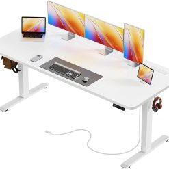 Alternative view of New Arrivals Electric Standing Desk with Power Outlets and USB-C Port, 47 X 24 Inch Height Adjustable Desk