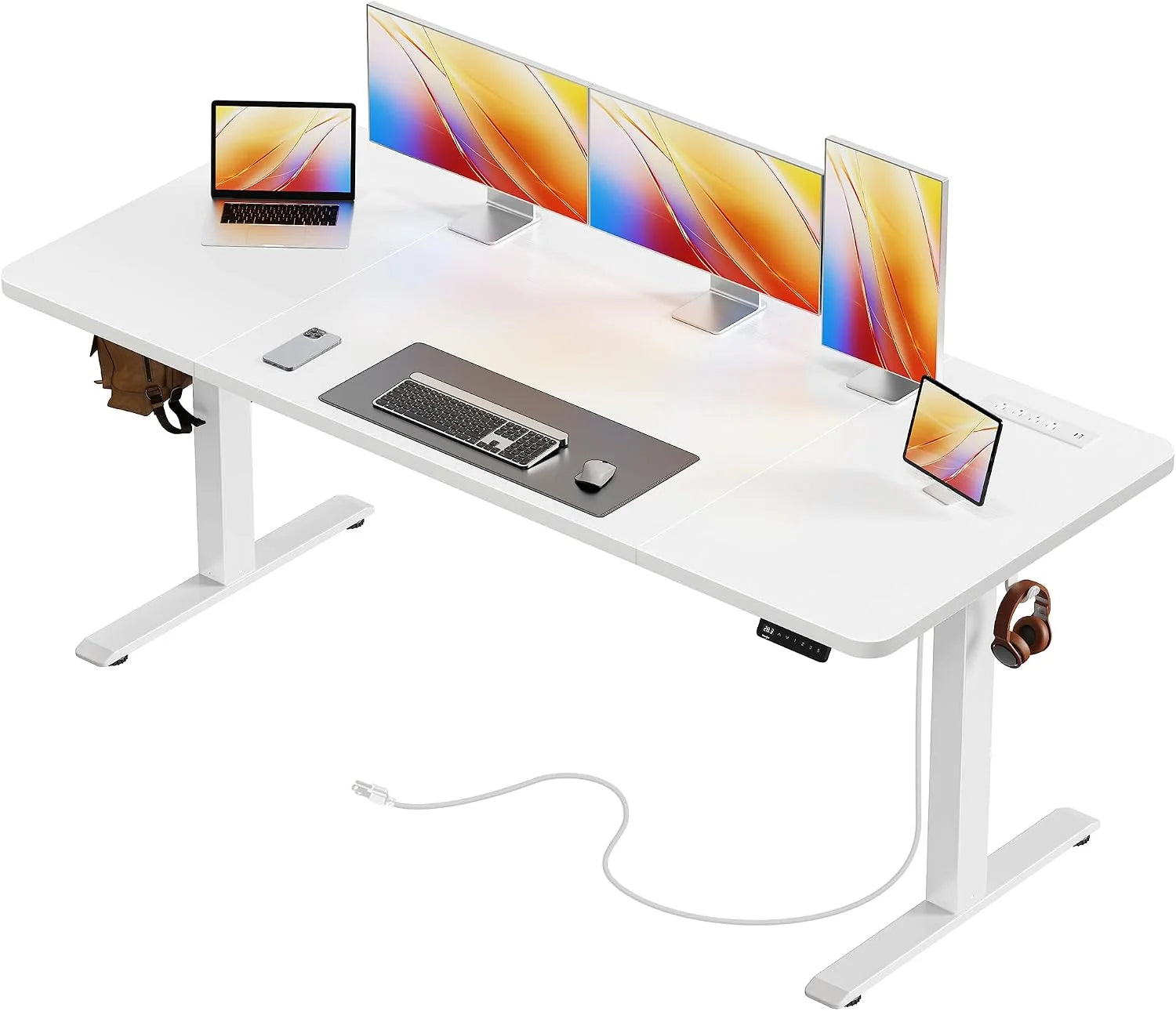 New Arrivals Electric Standing Desk with Power Outlets and USB-C Port, 47 X 24 Inch Height Adjustable Desk - Image 2