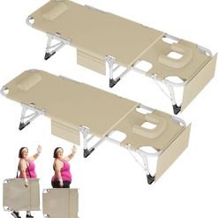 New Arrivals Heavy Duty Tanning Chair, Outdoor 5-Position Folding Chaise Lounge Chair with Pad, Portable Beach Lounge Chair