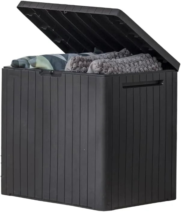 Keter City 30 Gal Outdoor Storage Box and Patio Side Table - Image 4
