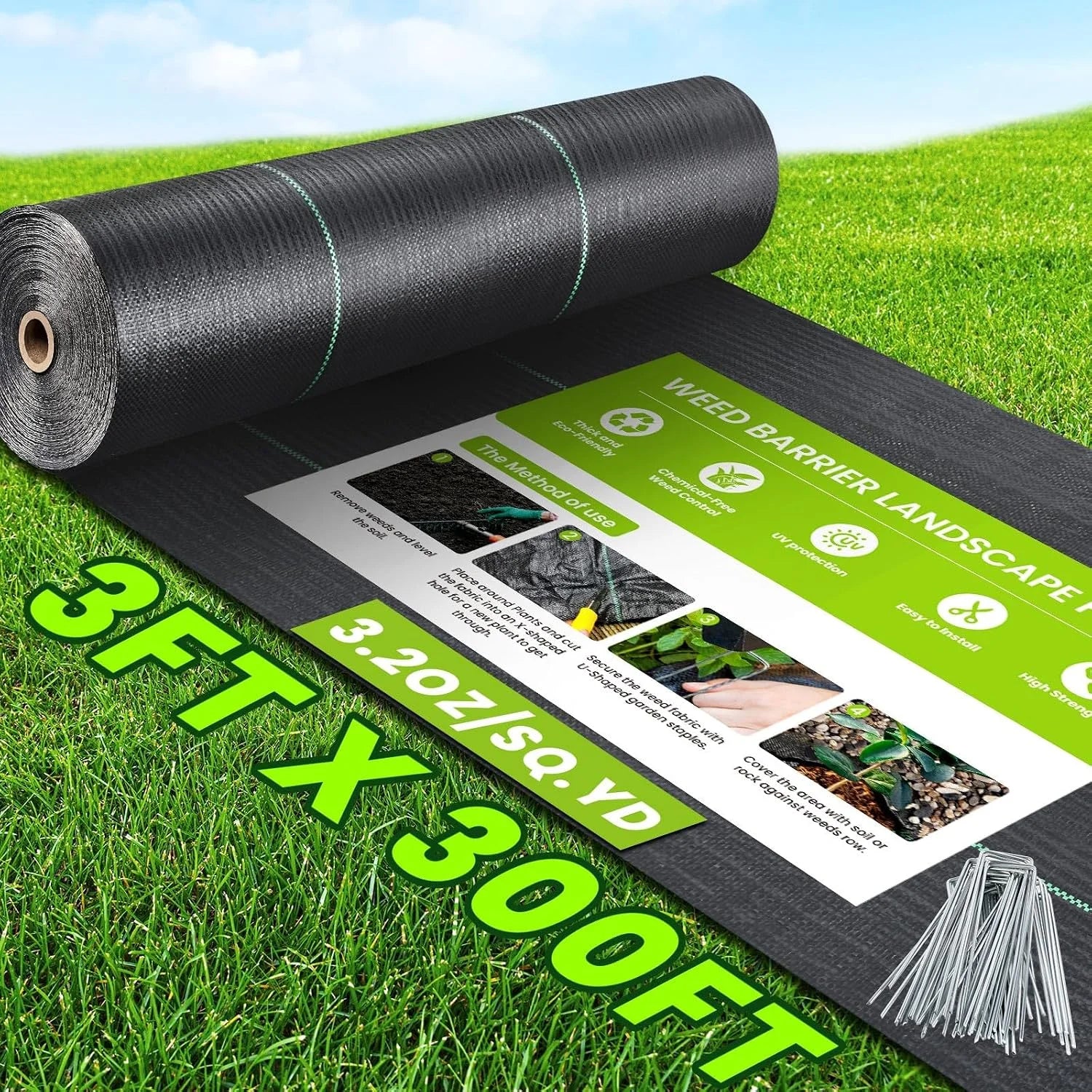 Weed Barrier Landscape Fabric Heavy Duty, 3.2oz Woven Geotextile Fabric - Image 4