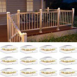 Alternative view of New Arrivals 4×4 Solar Post Cap Lights, 12 Pack Black Waterproof Fence Lights – For Home Projects