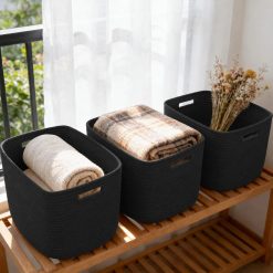 Alternative view of New Arrivals Woven Baskets, Storage Baskets for Shelves with Handles, 13.5×11×9.5 Closet Baskets, Nursery Organizer