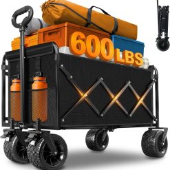 Alternative view of Wagons Cart Foldable, 280 lbs Collapsible Wagon with Wheels for Camping