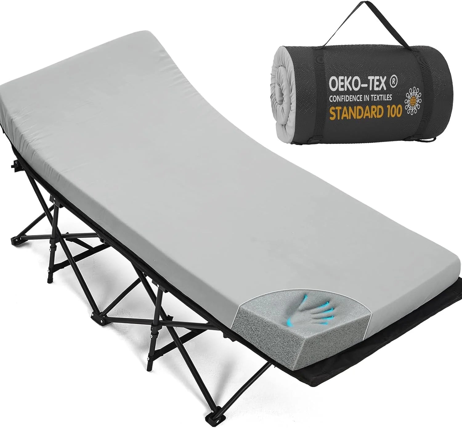 CYMULA Camping Cot Pad 2 Inch Memory Foam, Camping Pad for Folding Cot and Foldable Cot, Portable Roll Up Camp Gear for bifanuoyard - Image 13