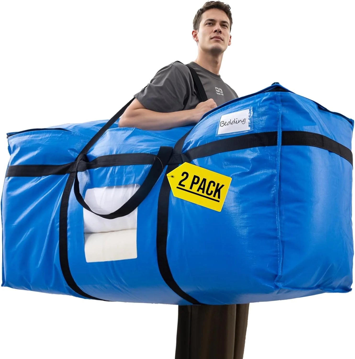 New Arrivals TAILI 2 Pack 69 Gallon Extra Large Storage Bags with Visible Window,Blue - Image 9