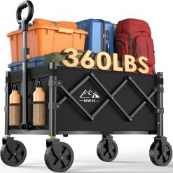 Alternative view of NWH Collapsible Wagon Cart with Wheels Foldable, 360LBS Large Capacity Portable Folding Utility Heavy Duty Beach Wagons Cart with All-Terrain
