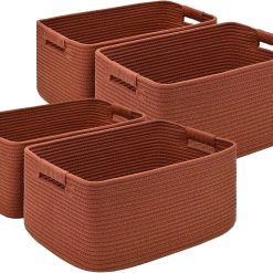 Alternative view of 2 Pack Large Storage Basket for Organizing, 17.5x13x7 Woven Basket for Shelves, Closet Cube Storage Bins with bifanuoyard