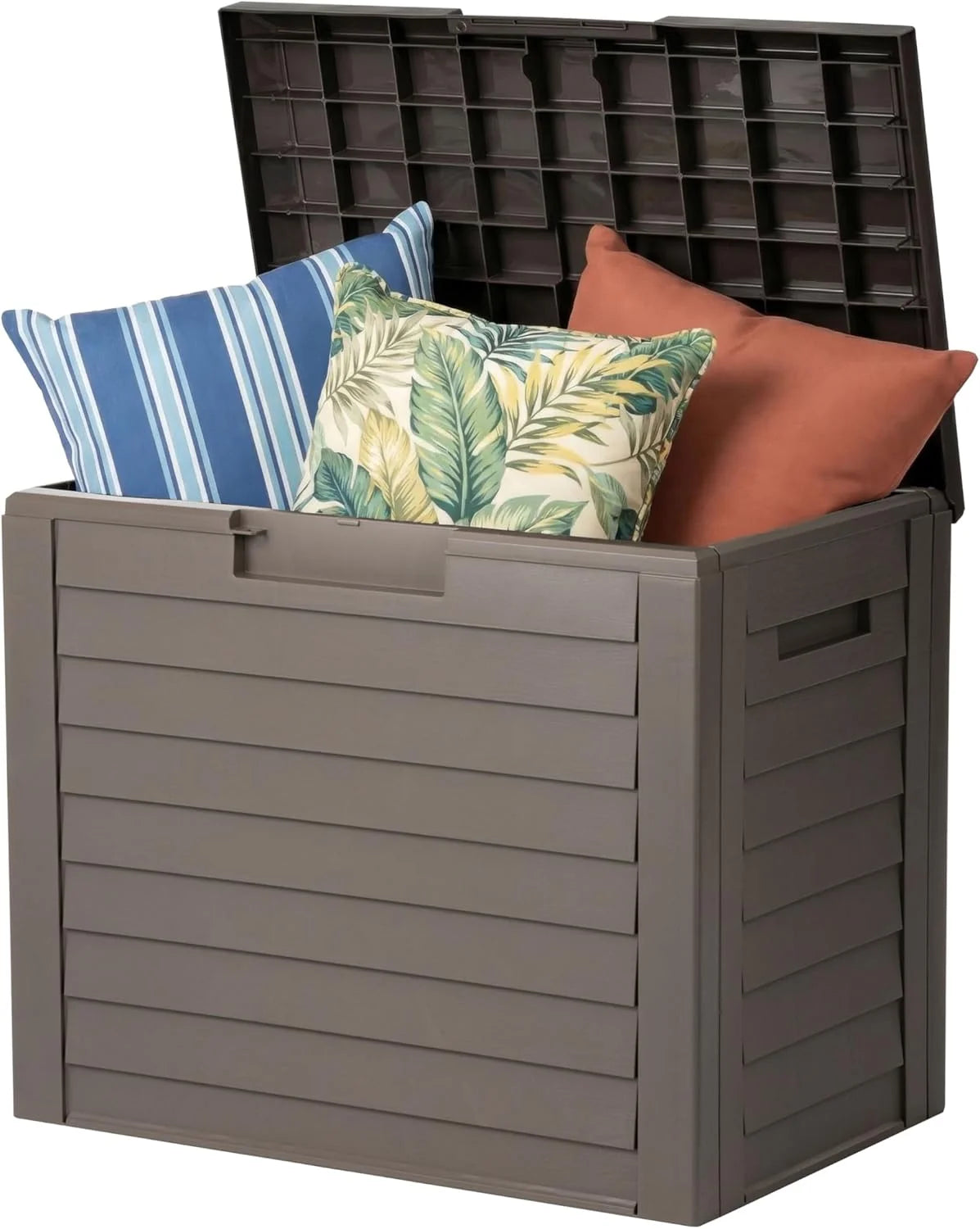 New Arrivals USA 35 Gallon Outdoor Deck Box, Lockable, Weather-Resistant, Beige