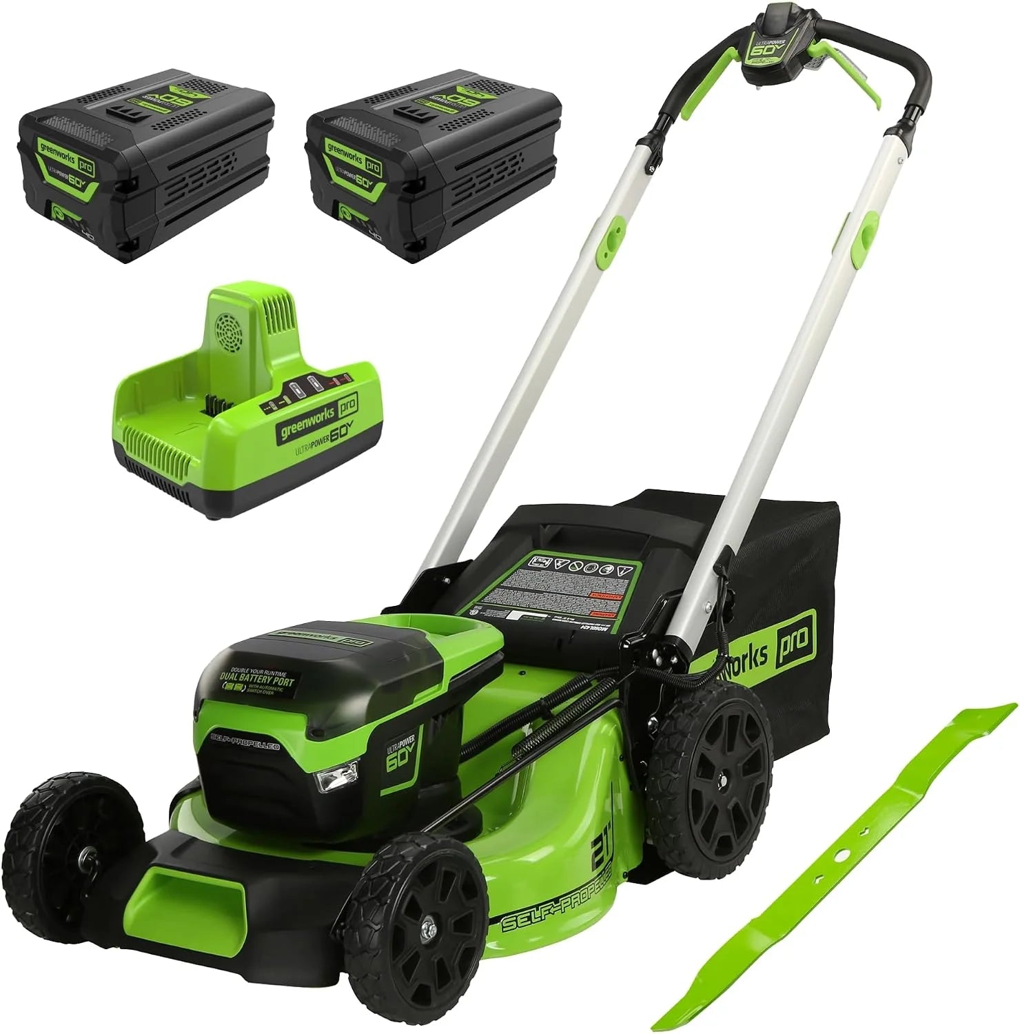 60V 21in Brushless Self-Propelled Cordless Lawn Mower, 2 x 4.0Ah Batteries (3/4 Acre, Rapid Charger, 4-in-1 – For Lawn Care - Image 9