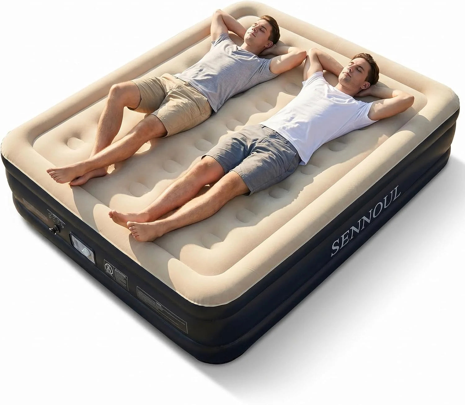 SENNOUL Air Mattress Queen with Built in Pump, Inflatable Mattress Blow Up Mattress 18 Raised Comfort bifanuoyard