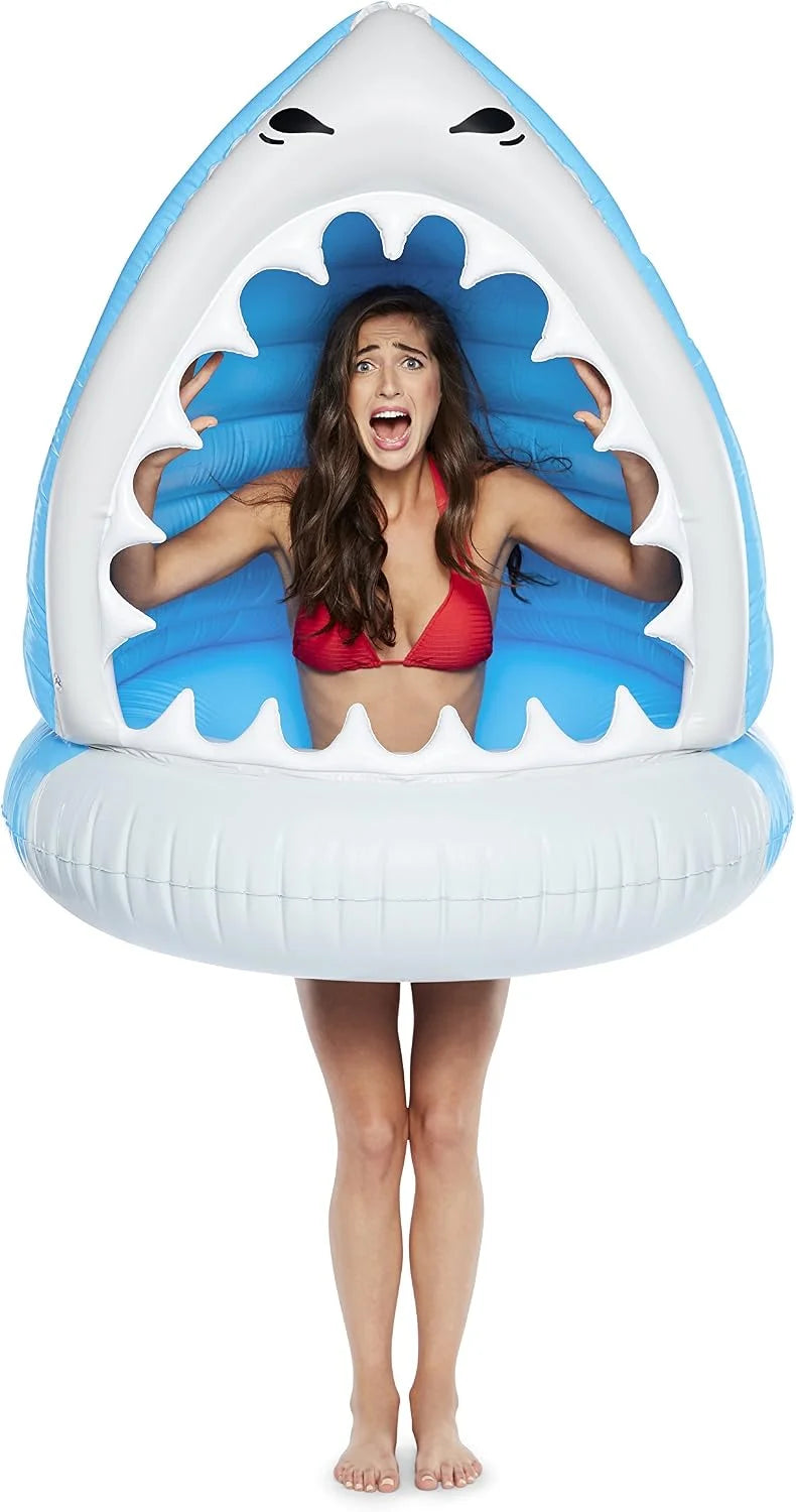 New Arrivals Shark Inflatable Pool Float, Large Novelty Lounge Raft