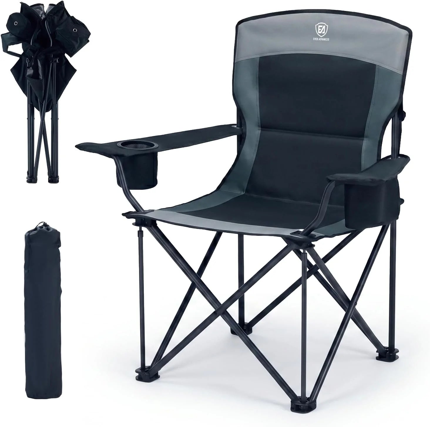 EVER ADVANCED Folding Camping Chair with High Back Padded 2 Pack Oversized Portable Lawn Chairs Lightweight Sturdy Steel bifanuoyard - Image 4
