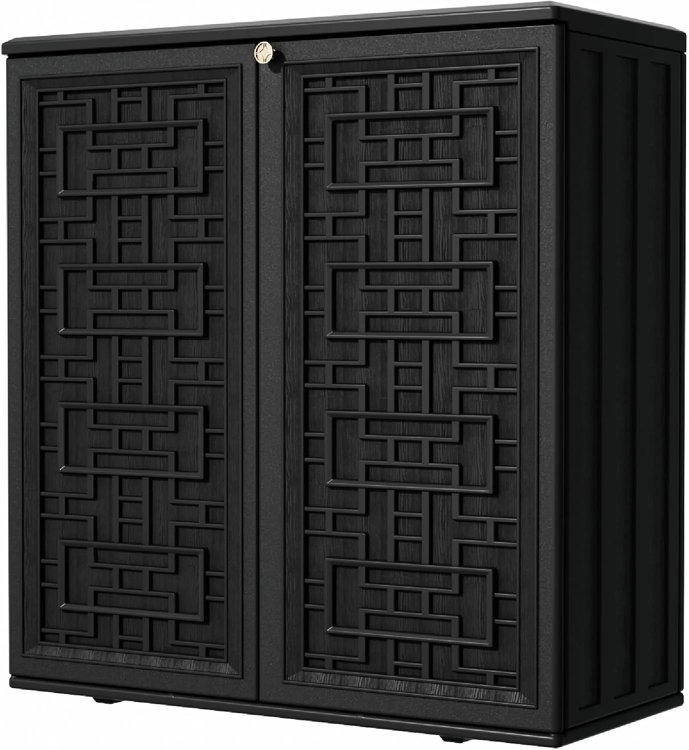 New Arrivals Outdoor Storage Cabinet Waterproof with Shelf, Resin Storage Sheds Outdoor Cabinets for tub Towels/Chemicals/Grill - Image 4