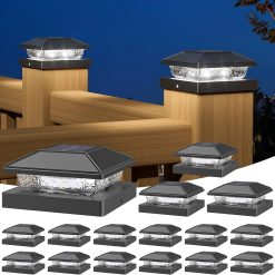 New Arrivals Solar Post Cap Lights, 4x4 Post Solar Light Cool White, White 12 Pack " For Home Projects