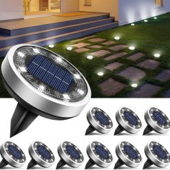 New Arrivals 16 Pack Solar Lights Outdoor Waterproof, 8 LED Solar Ground Lights – For Home Projects