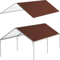 New Arrivals Ft Carport Replacement Canopy Cover Garage Top Tent Shelter Tarp with Free 48 Ball Bungee Cords