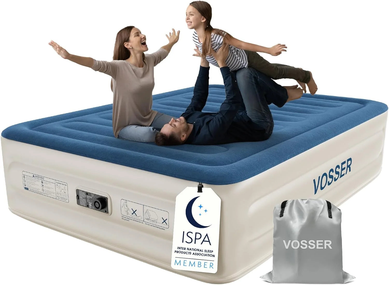 New Arrivals Queen Air Mattress with Built-in Pump, 18" Raised Blow Up Mattress, Flocked Top Inflatable Mattress for Home - Image 4