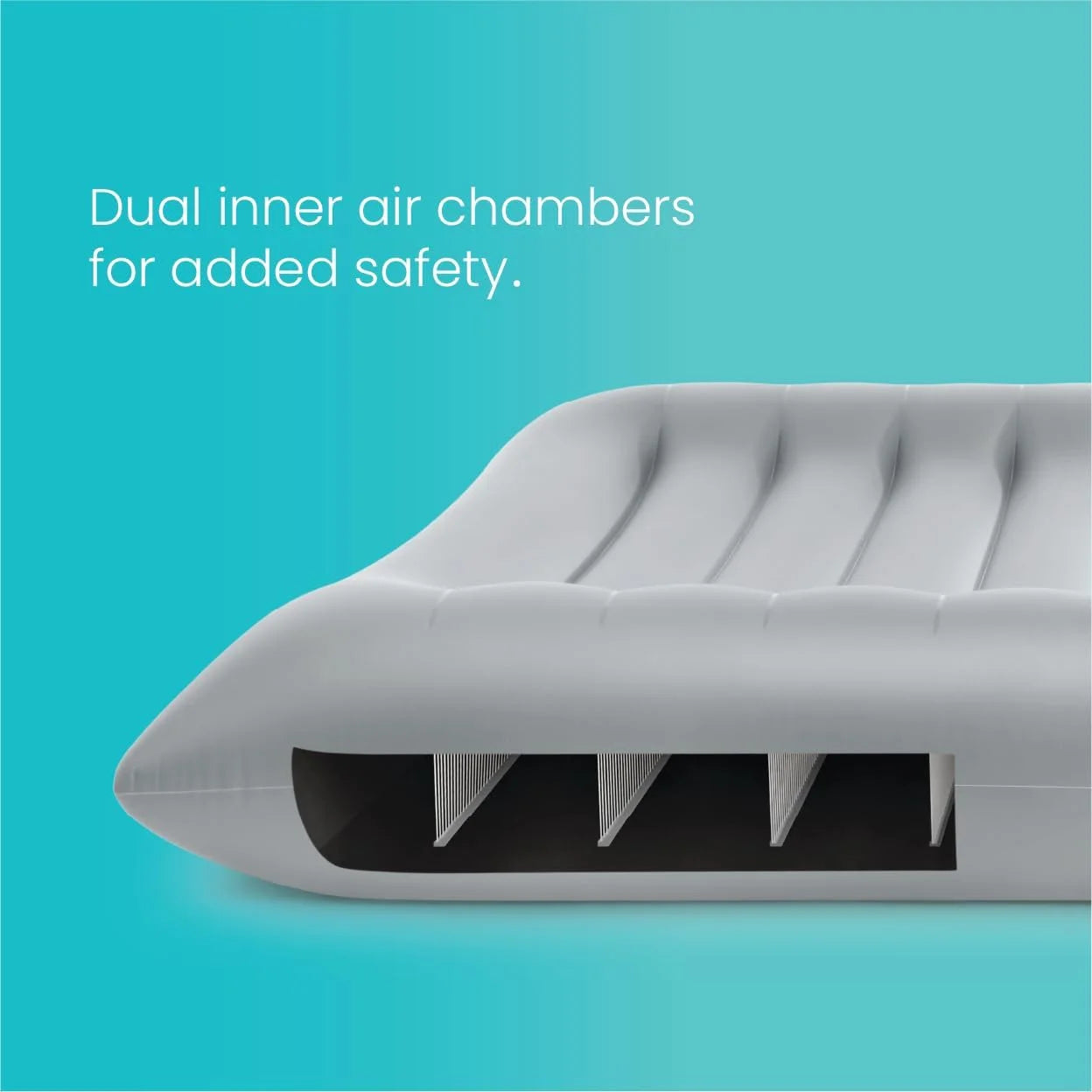 Luxe Lounge Inflatable Pool Mat: Removable Fabric Cover, 2 Soft Handles, 440 Weight Capacity, 78 x 62 - Image 4
