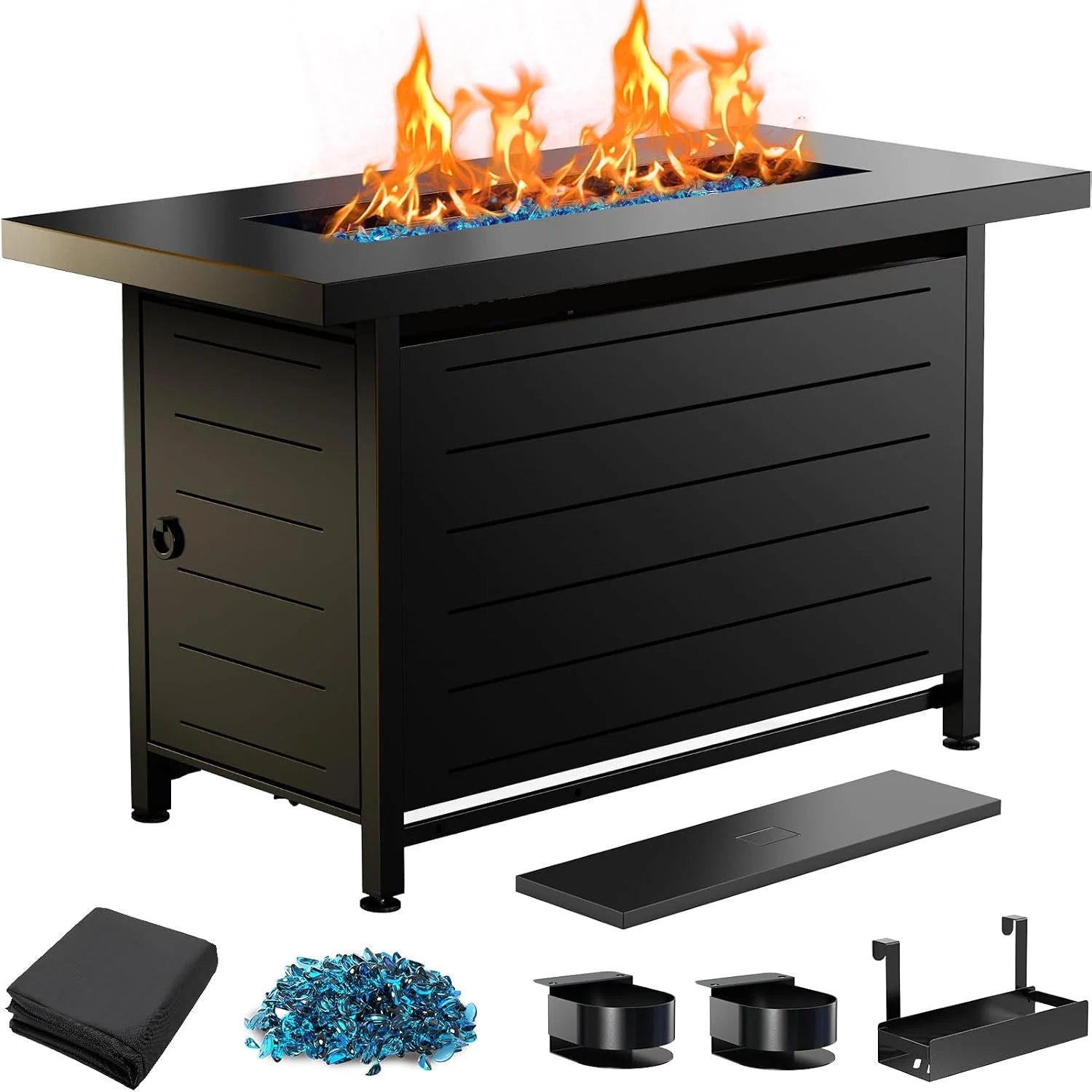 Ciays Large Propane Fire Pit 19 Inch, Gas Fire Pit with Grill Grate, Folding Legs, 58, 000 BTU bifanuoyard - Image 3
