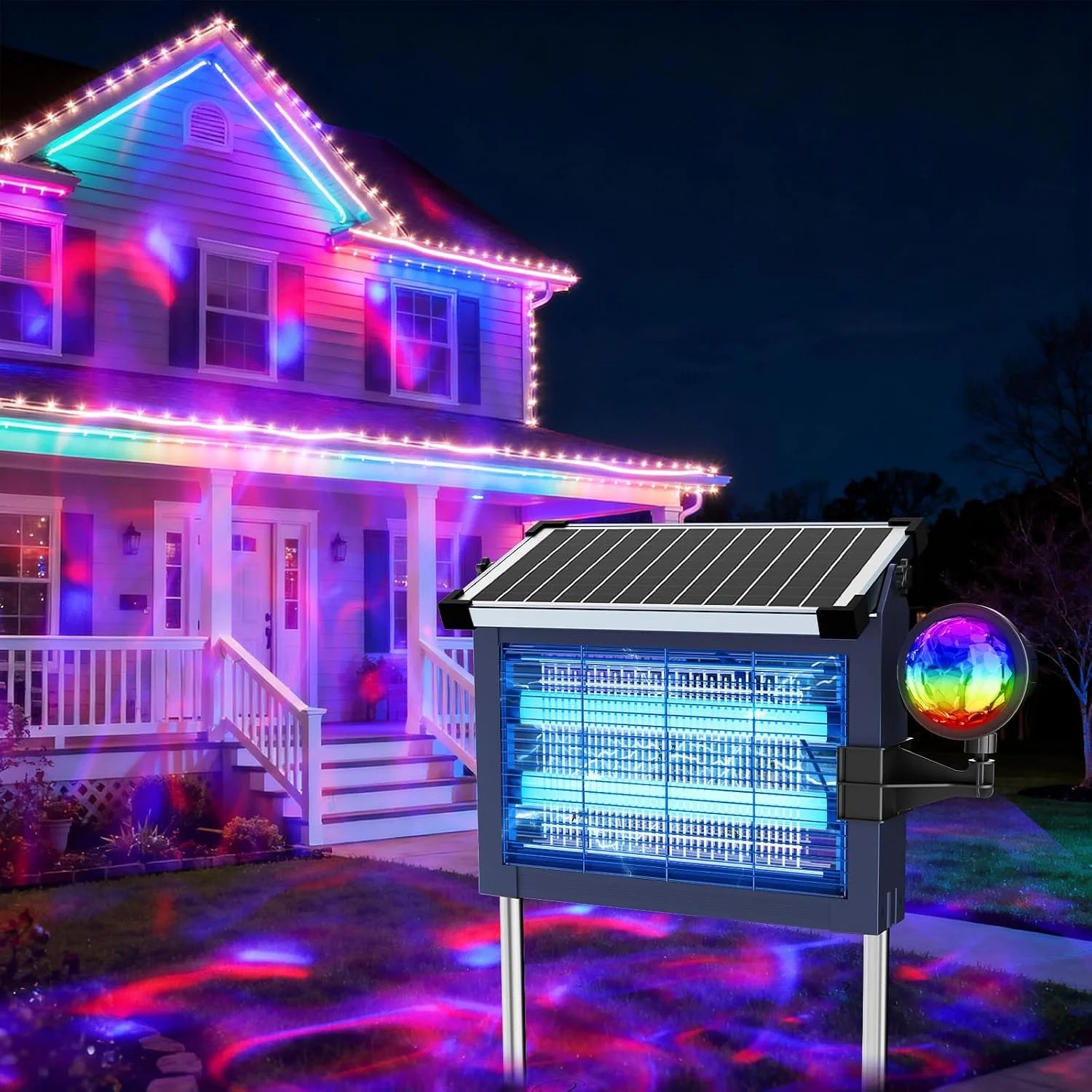 New Arrivals Solar Bug Zapper Outdoor, 4500V Mosquito Zapper Fly Trap for Patio, 10W Solar Panel, IPX5 Waterproof - Image 9