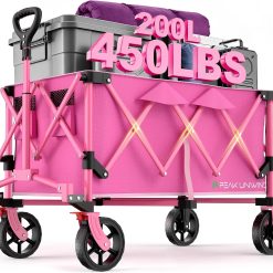 Alternative view of Foldable Carts, Collapsible Wagon with Wheels, 450LBS Heavy Duty Beach Wagon Cart