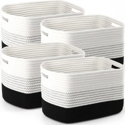 New Arrivals Storage Organizing Baskets, 11”Lx9”Wx8”H Woven Baskets for Storage Toys, Towels, Books