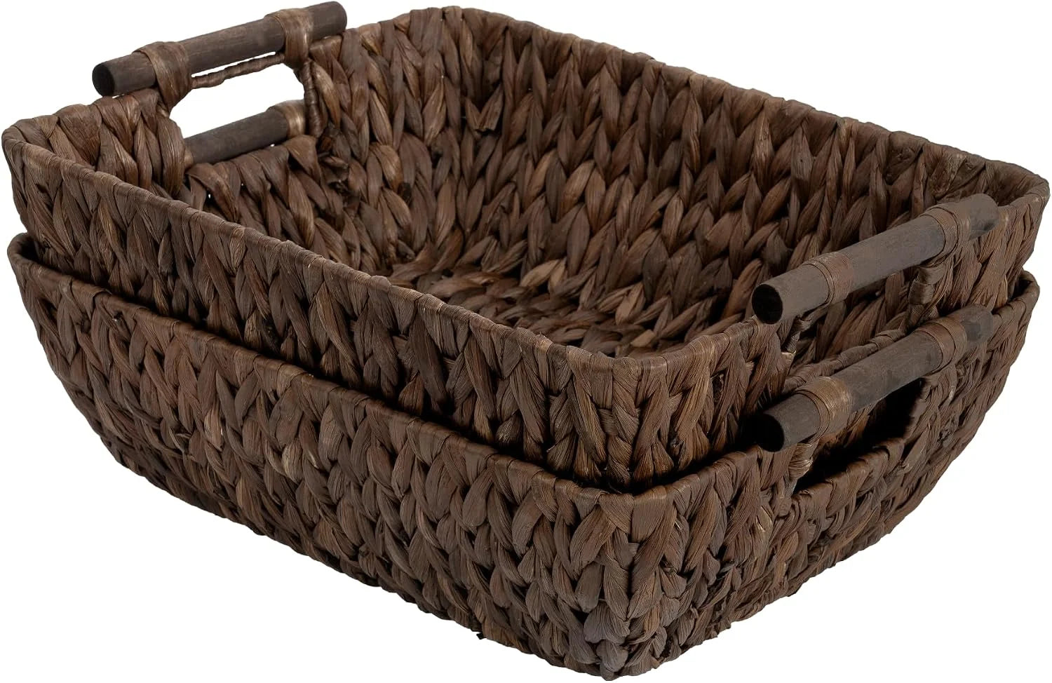 StorageWorks Wicker Baskets for Organizing, Water Hyacinth Storage Baskets, Wicker Storage Baskets for Shelves bifanuoyard - Image 14