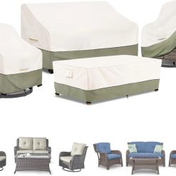 Alternative view of Bitubi Outdoor Waterproof Patio Furniture Covers 4-Piece Set for Swivel Rocker Chairs, Patio 3-Seater Sofa 76in
