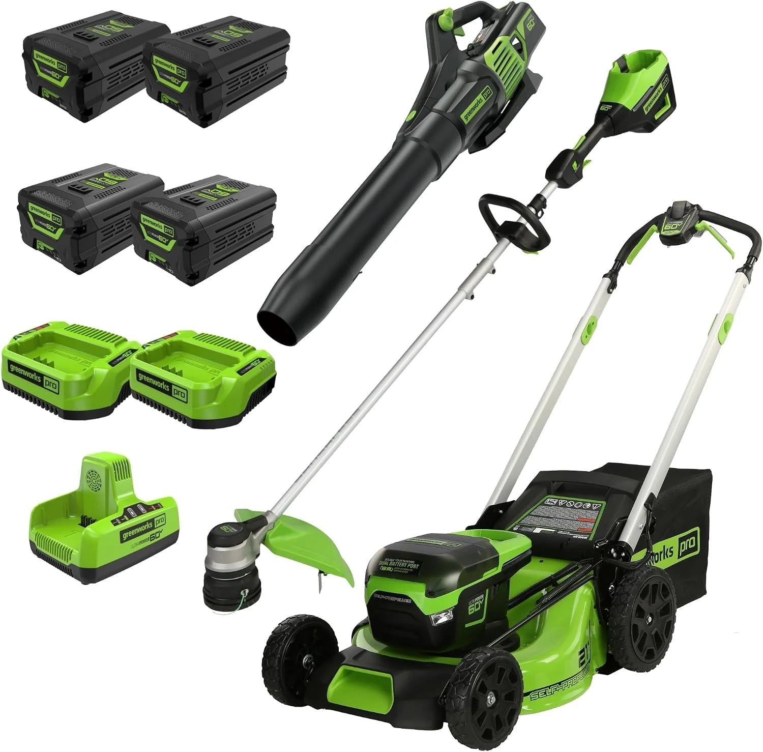 60V 21in Brushless Self-Propelled Cordless Lawn Mower, 2 x 4.0Ah Batteries (3/4 Acre, Rapid Charger, 4-in-1 – For Lawn Care - Image 8