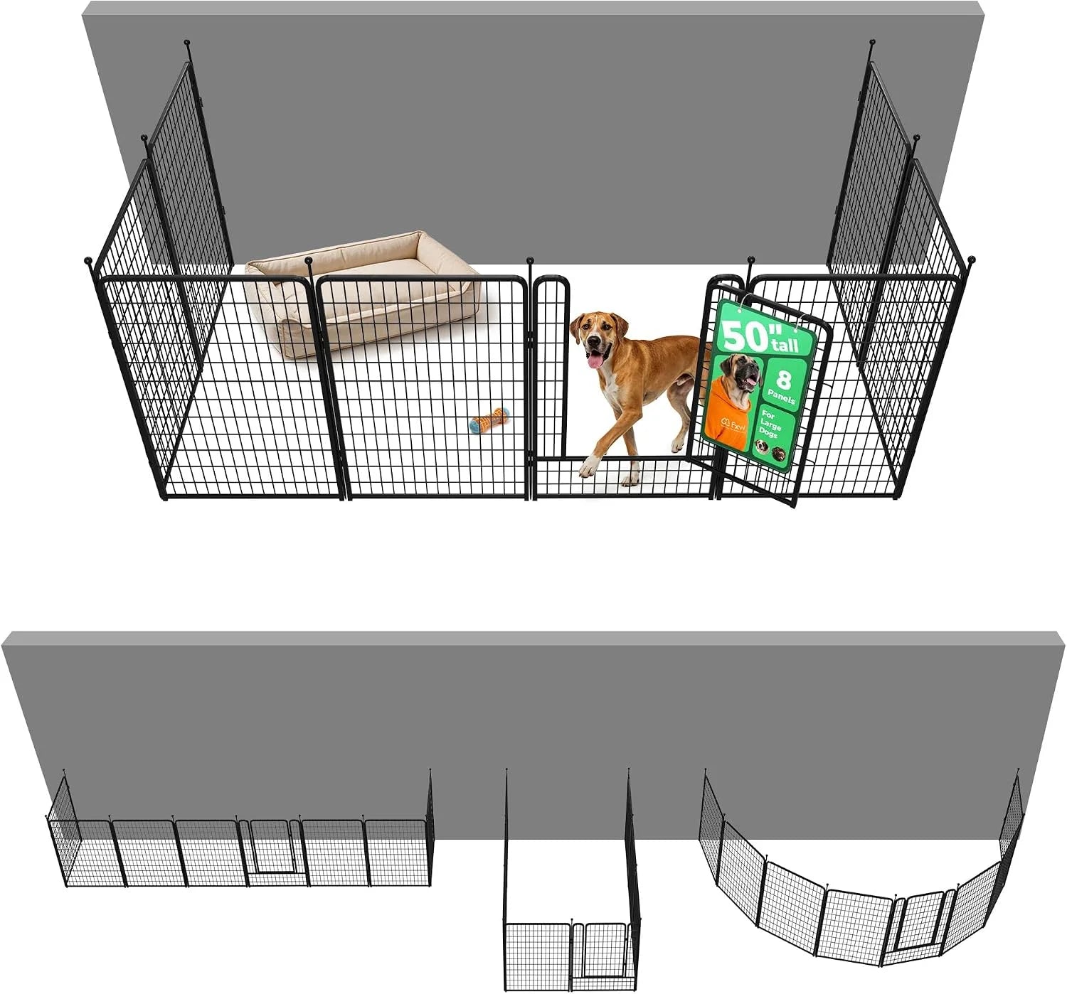 New Arrivals Rollick Dog Playpen, Indoor, 24 H, 8 Panels - Image 95