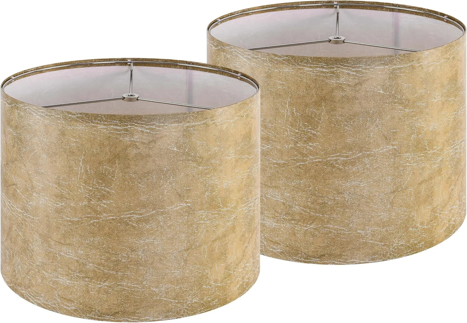 New Arrivals Fabric Drum Lamp Shade with Embroidered Leaf Trim 13 Top x 13 Bottom x 10 High (Spider) Set of 2 Medium Lamp - Image 4
