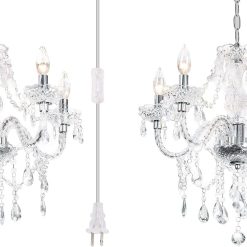 Alternative view of New Arrivals Crystal Clear Chandelier 5-Light Pendant Ceiling Lighting Fixture