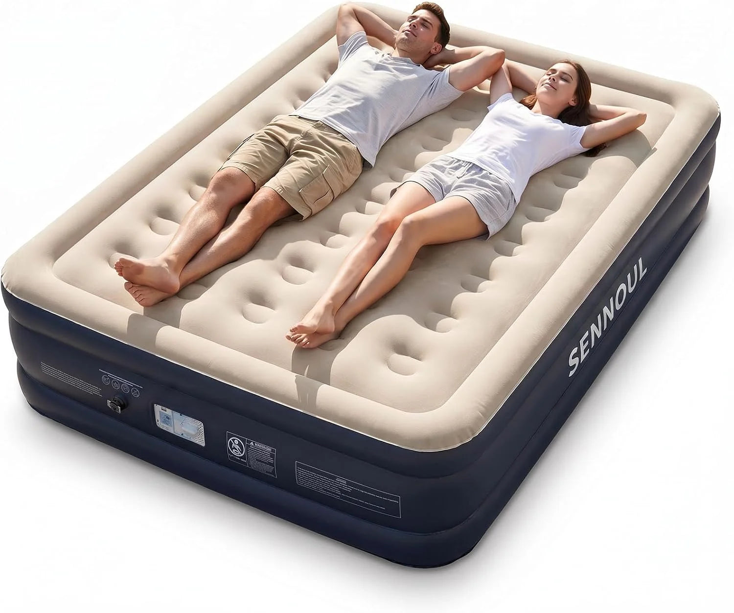 SENNOUL Air Mattress Queen with Built in Pump, Inflatable Mattress Blow Up Mattress 18 Raised Comfort bifanuoyard - Image 8