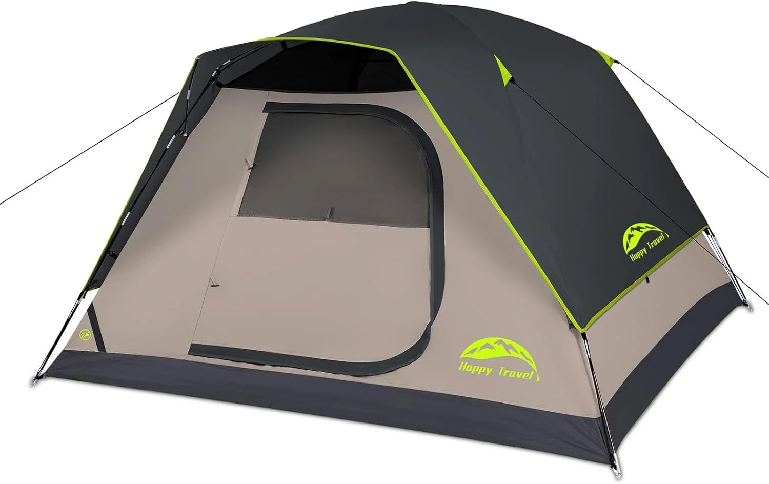 Happy Travel Camping Tent, 4/6 Person Dome Tents for Camping with Rainfly, Waterproof Clip Easy Setup Portable Family bifanuoyard