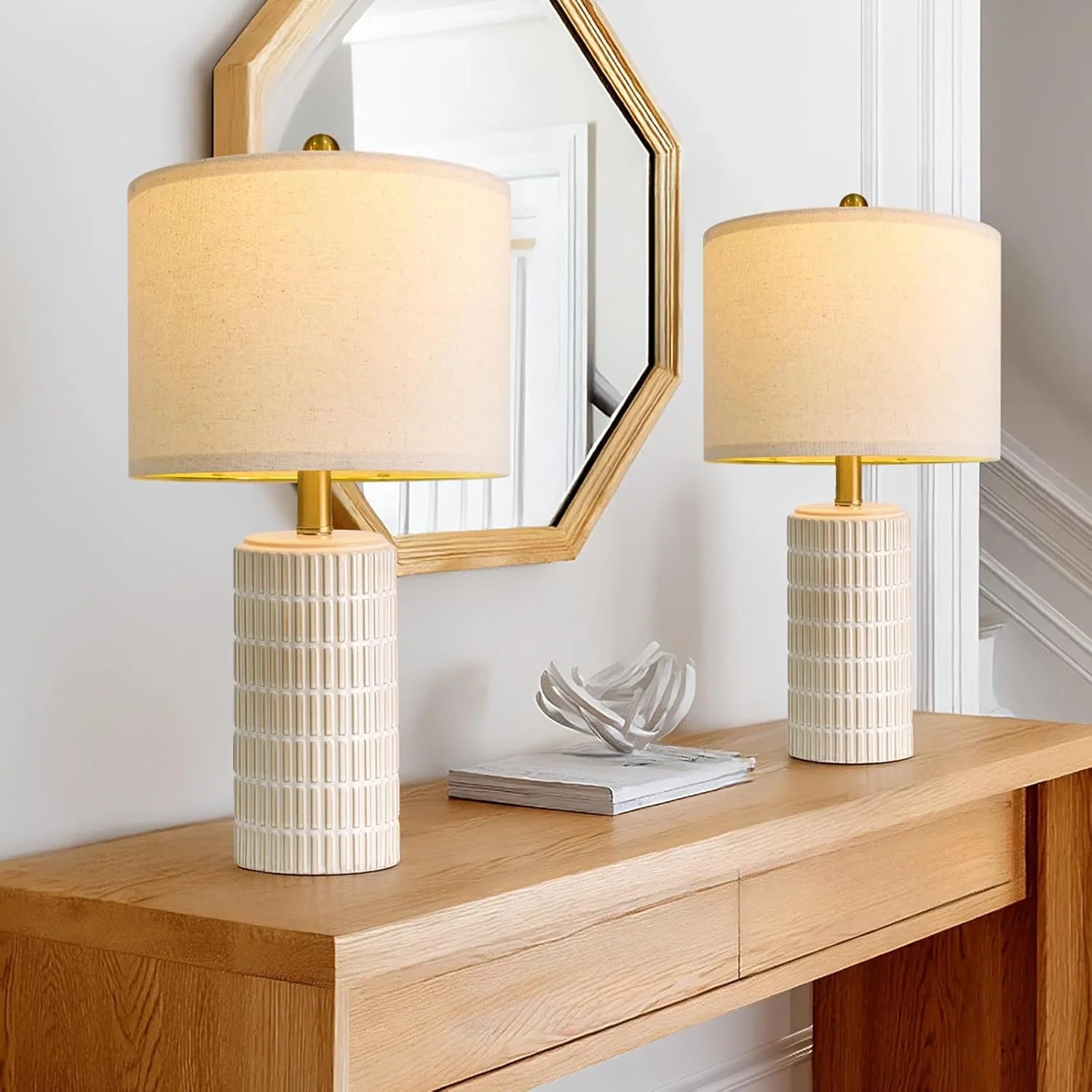 PoKat 20.75" Small Modern Ceramic Table Lamps Set of 2 bifanuoyard - Image 13