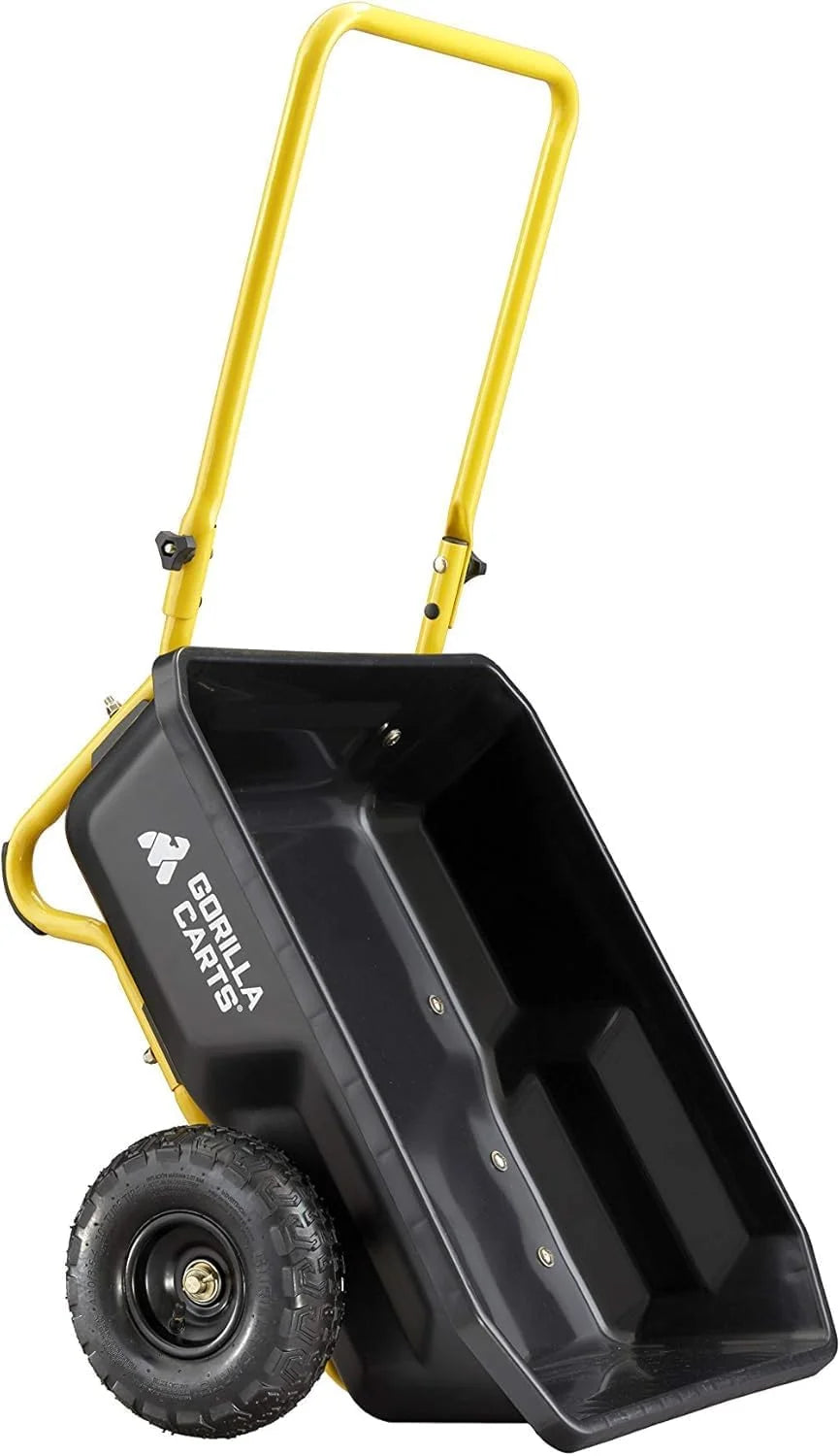 Carts GCR-4 Poly Dump Cart, 2-Wheel Garden Wagon with Foldable Handle, 4 cu ft, 300 lb. Capacity - Image 8