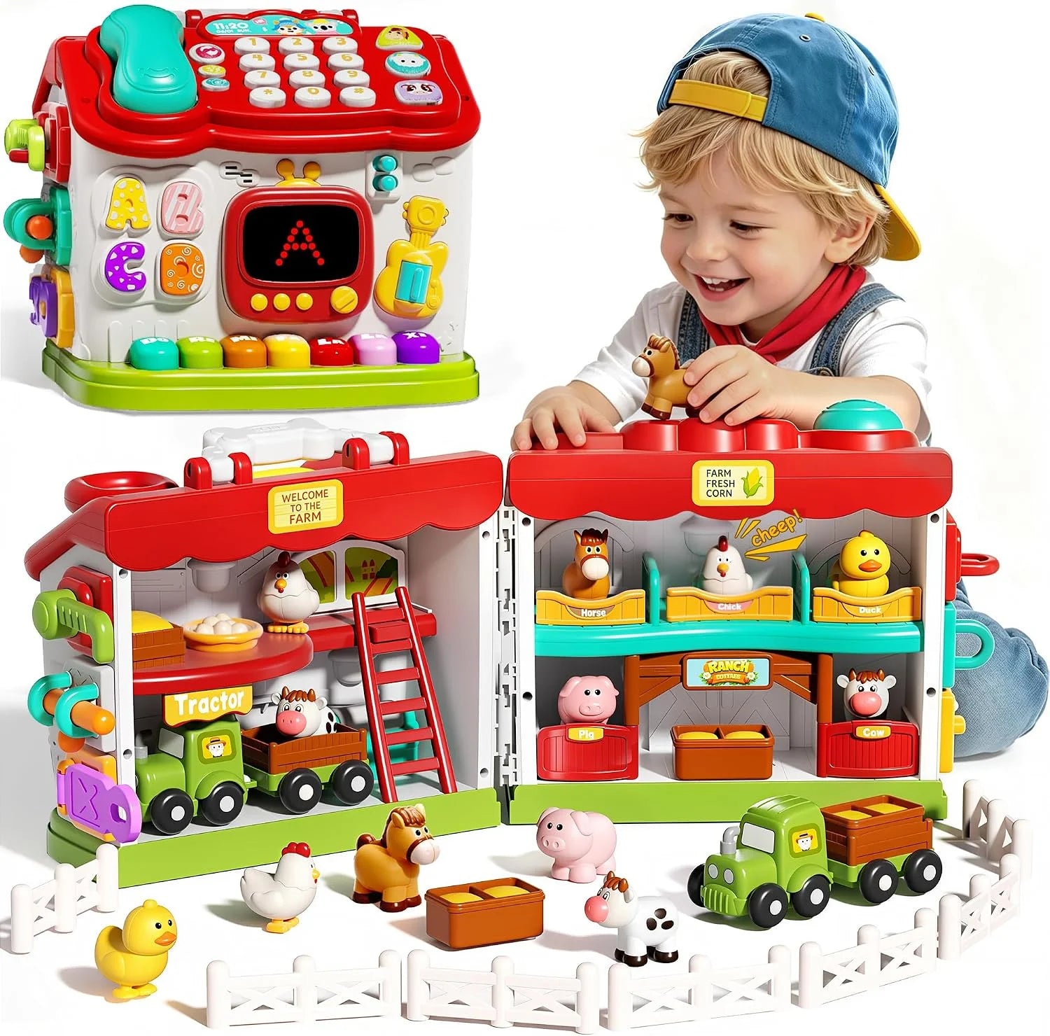 Upgraded Farm Animals for Toddlers 1-3, Multi-Module Educational TV " For Home Projects - Image 2