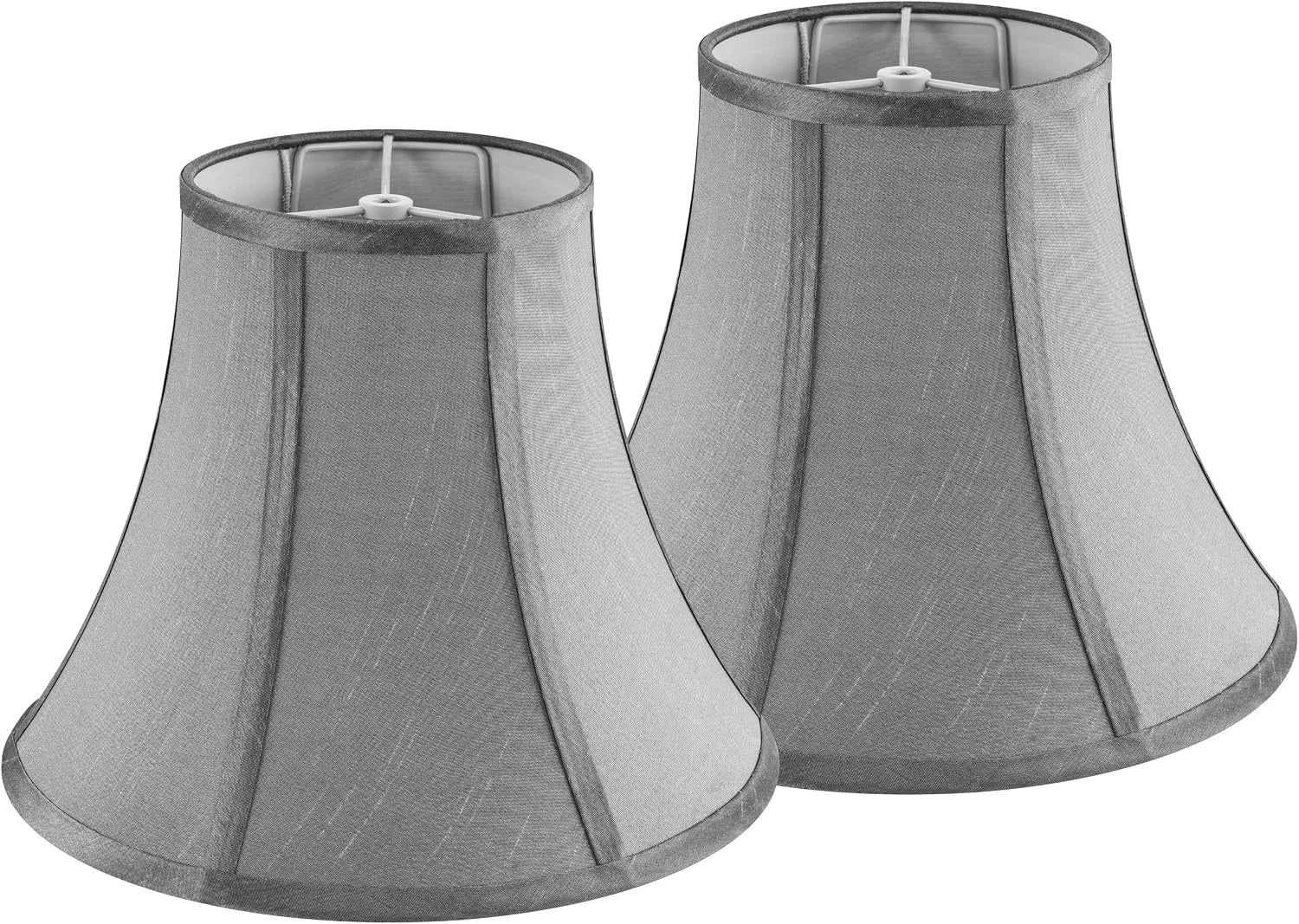 New Arrivals White Bell Lamp Shades Set of 2 Medium Shade 6.7“Top x 13“Bottom x 10“High(Spider) Traditional Lampshade - Image 5
