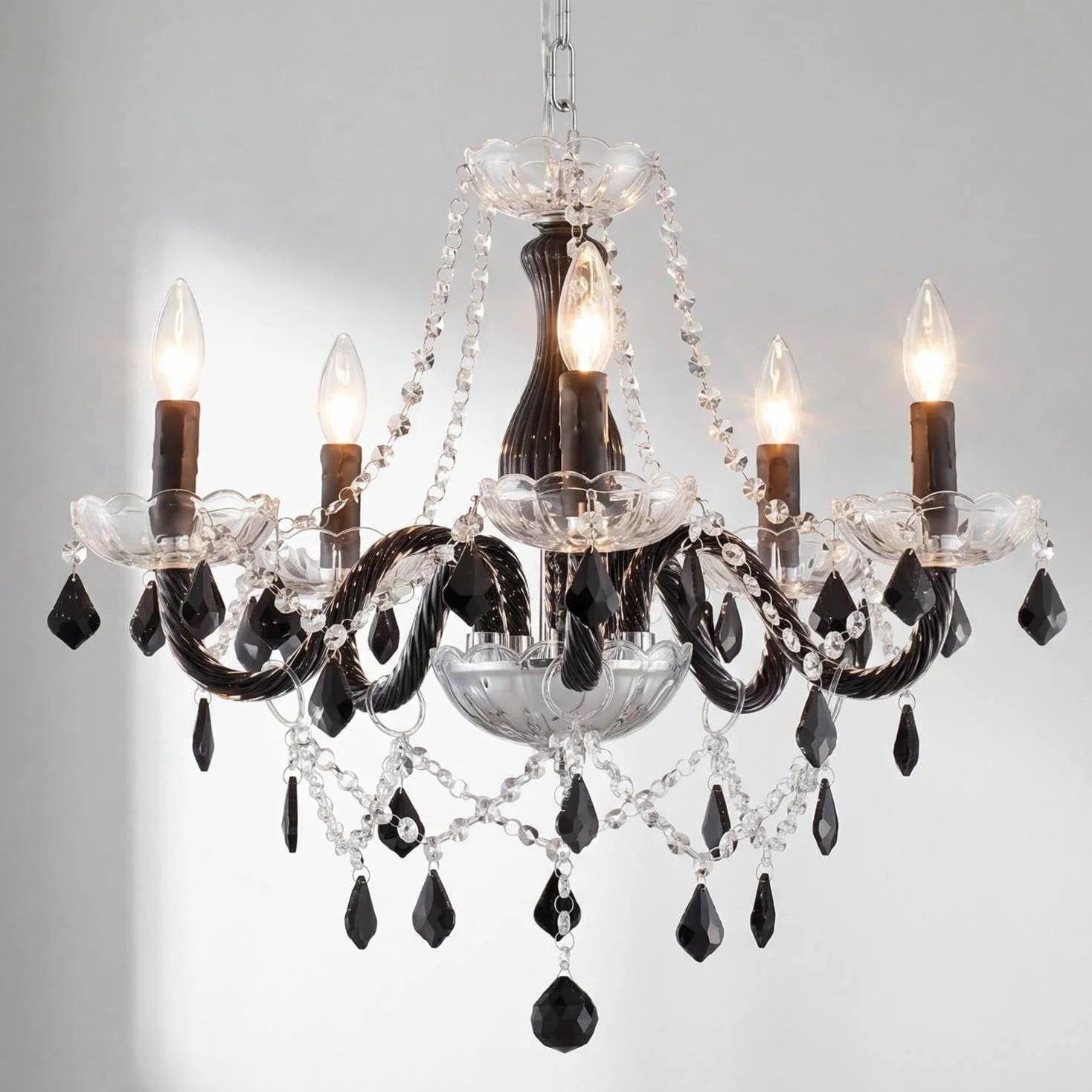 Mossi 5 Light Modern Contemporary Elegant K9 Crystal Glass Chandelier Pendant Ceiling Lighting Fixture - Image 6
