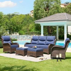 New Arrivals HILLGA Luxury High Back Patio Furniture Set with 6-Inch Thick Cushion