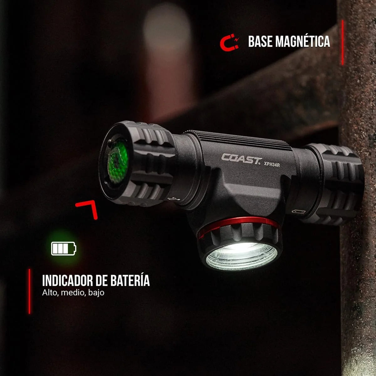 New Arrivals XPH34R 2700 Lumen USB-C Rechargeable-Dual Power LED Headlamp with Pure Beam Twist Focus and Magnetic Base - Image 4